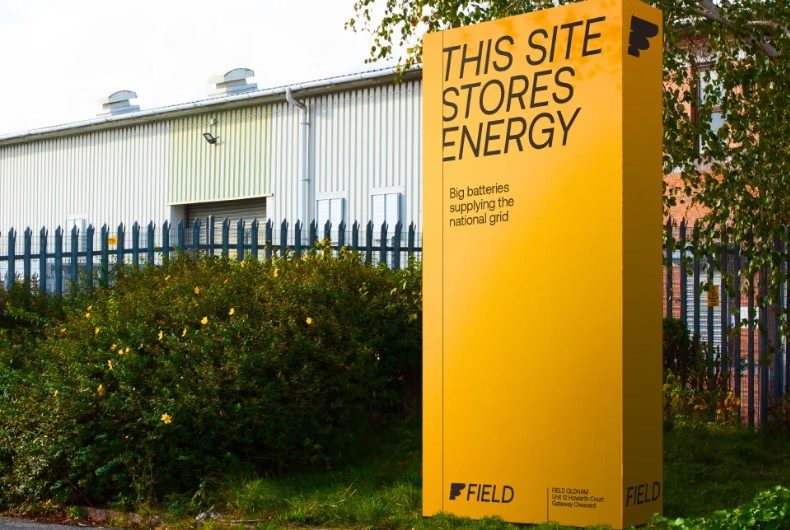 Field Energy battery storage site sign